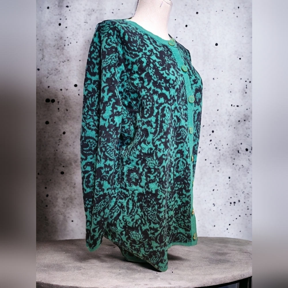 Isaac Mizrahi Live! Womens Long Green Sweater [L] - image 1